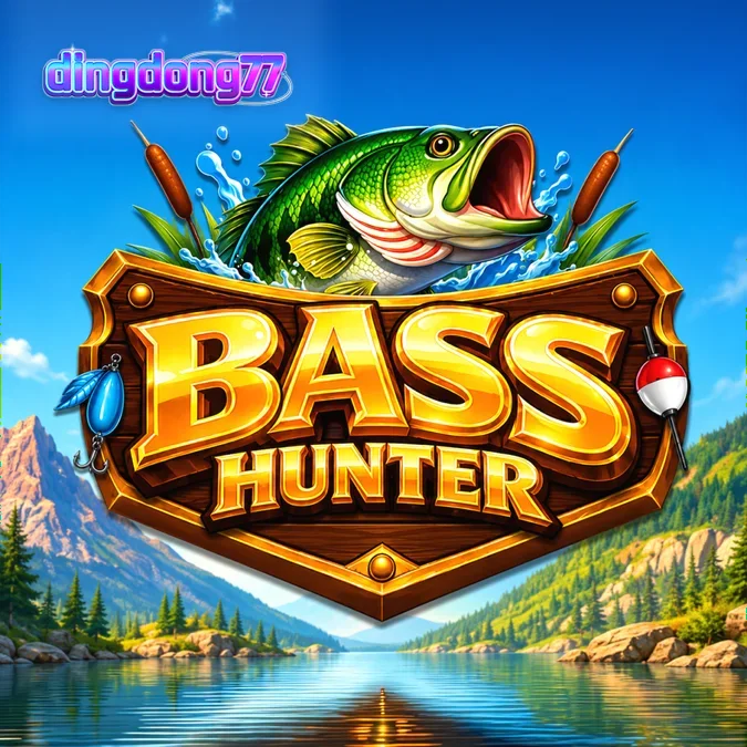 Tampilan visual slot Bass Hunter dengan tema memancing dan simbol ikan di gulungan.
